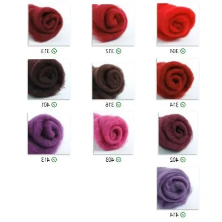 Wełna w błamie Zestaw JAGODY 10 kolorów do filcowania