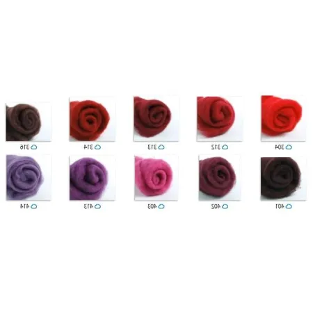 Wełna w błamie Zestaw JAGODY 10 kolorów do filcowania