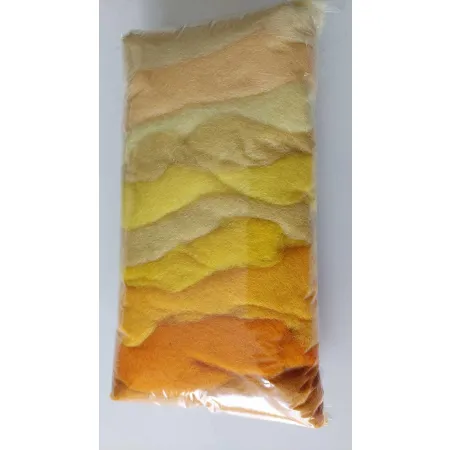 Wełna w błamie Zestaw Żółty 10 kolorów do filcowania