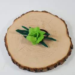 Gumka do włosów filcowym zielonym kwiatem