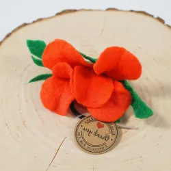 Filcowa kwiat pomarańczowy z gumką do włosów