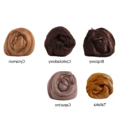 Czesanka wiskozy ZESTAW BRĄZOWY 5 kolorów