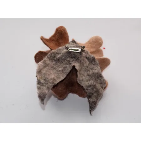 Filcowa broszka kwiat z wełny i jedwabiu