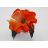 Filcowa broszka kwiat pomarańczowy z wełny i jedwabiu