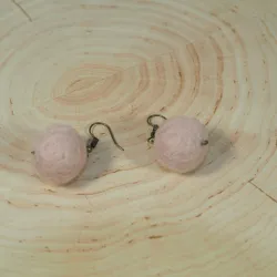 Kolczyki filcowe kulki z wełny merino