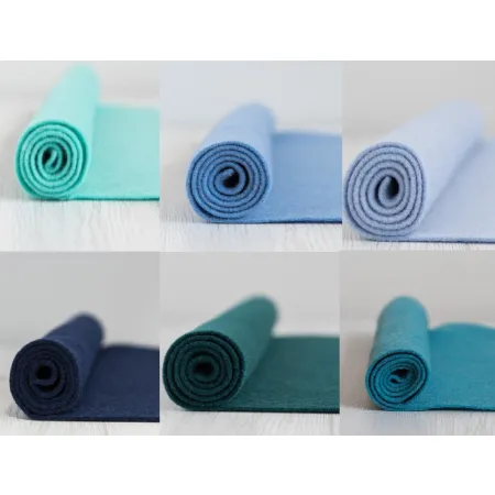 Filc wełniany 2mm Zestaw MORSKI 30x30cm 6 kolorów