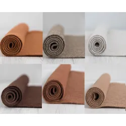 Filc wełniany 2mm Zestaw BRĄZOWY 30x30cm 6 kolorów