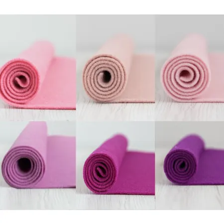 Filc wełniany 2mm Zestaw RÓŻOWY 30x30cm 6 kolorów