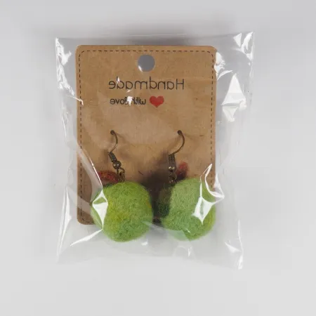 Kolczyk filcowy owoc Zielone Jabłko