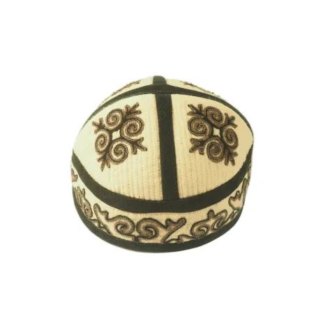 Filcowa męska czapka haftowana z wełny merynosów (59cm)