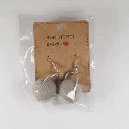 Kolczyki filcowy METALIK