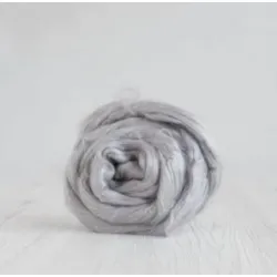 Czesanka bawełniana SREBRNA JASNA SZARA do filcowania