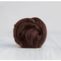 Czesanka bawełniana CZEKOLADOWA do filcowania