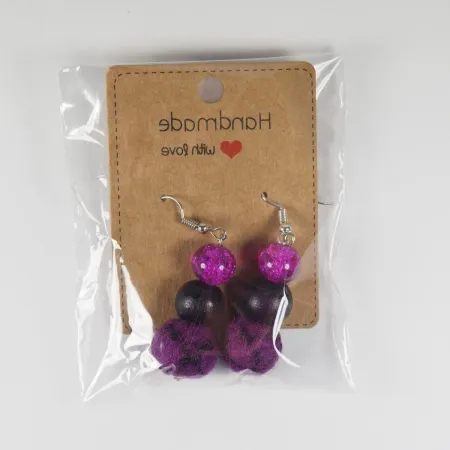 Kolczyk filcowany MIX FIOLET