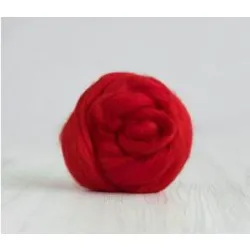 Czesanka bawełniana do filcowania CZERWONA