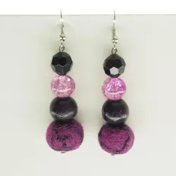 Kolczyk filcowy MIX-FIOLET LONG