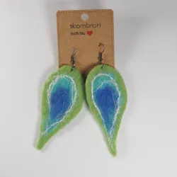 Kolczyki filcowe Piórka pawia