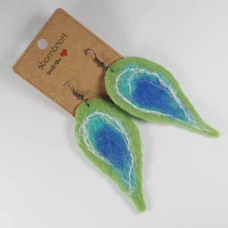 Kolczyki filcowe Piórka pawia