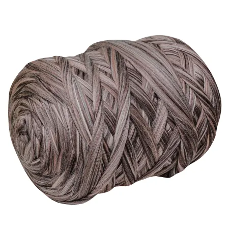 Wełna czesankowa polska MELANŻ CZEKOLADOWY #81 do filcowania