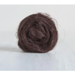 Czesanka lniana len barwiony CZEKOLADOWY