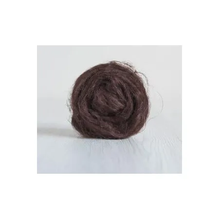 Czesanka lniana len barwiony CZEKOLADOWY