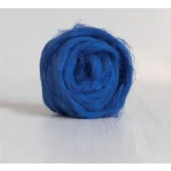 Czesanka lniana len barwiony NIEBIESKI