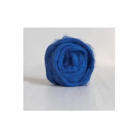 Czesanka lniana len barwiony NIEBIESKI