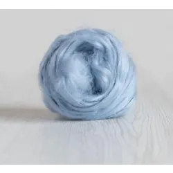 Czesanka lniana len barwiony BŁĘKITNY