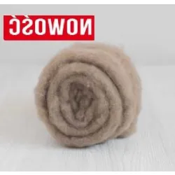 Wełna merynos w błamie do filcowania CIEMNY BEŻ