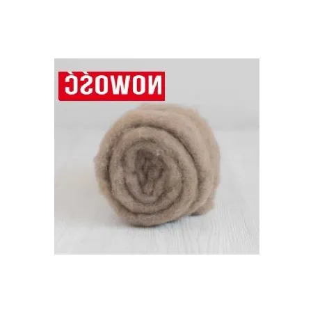 Wełna merynos w błamie do filcowania CIEMNY BEŻ
