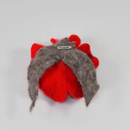 Damska broszka filcoway kwiat z wełny i jedwabiu