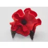 Broszka filcowa Czerwony kwiat z wełny i jedwabiu