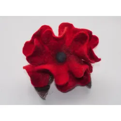 Broszka filcowa kwiat z wełny i jedwabiu