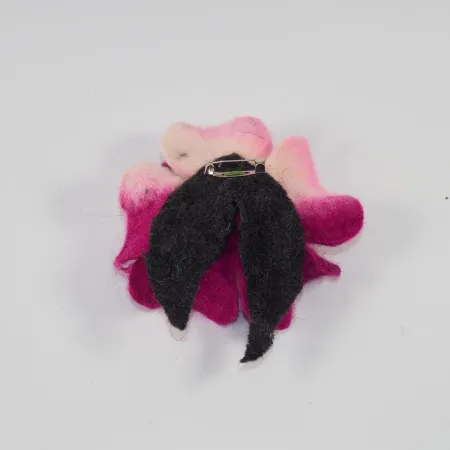 Broszka filcowa kwiat z wełny i jedwabiu