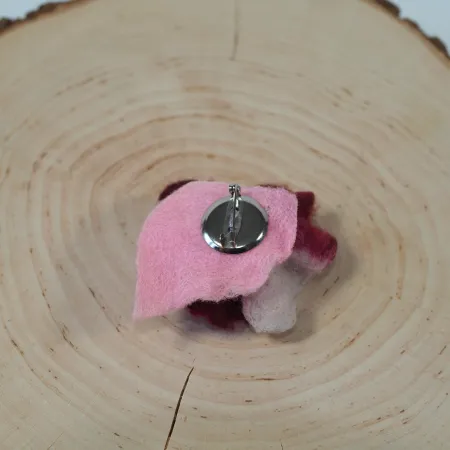 Broszka filcowa kwiat z wełny i jedwabiu