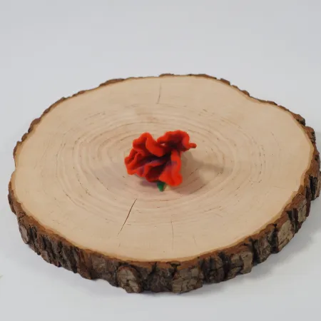 Damska broszka filcowa kwiat Pomarańczowy