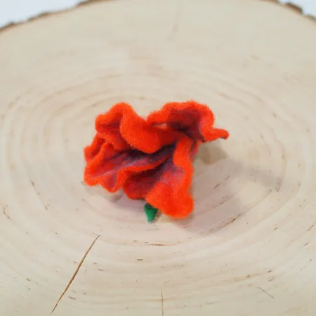 Damska broszka filcowa kwiat Pomarańczowy