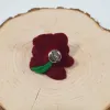 Damska broszka filcowa kwiat Bordowy