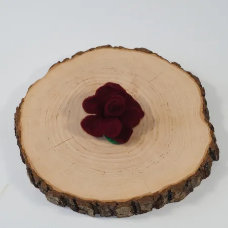 Damska broszka filcowa kwiat Bordowy