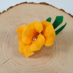 Damska broszka filcowa kwiat Żółty