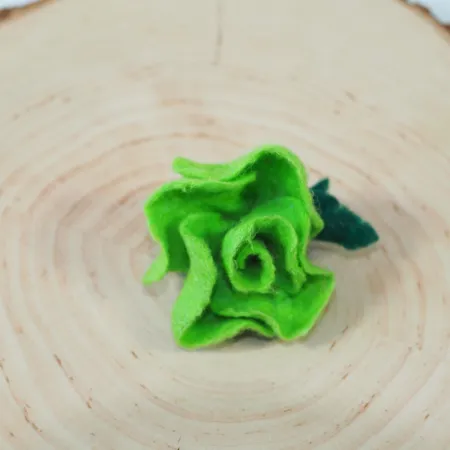 Damska broszka filcowa kwiat Zielony