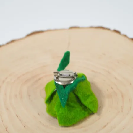 Damska broszka filcowa kwiat Zielony