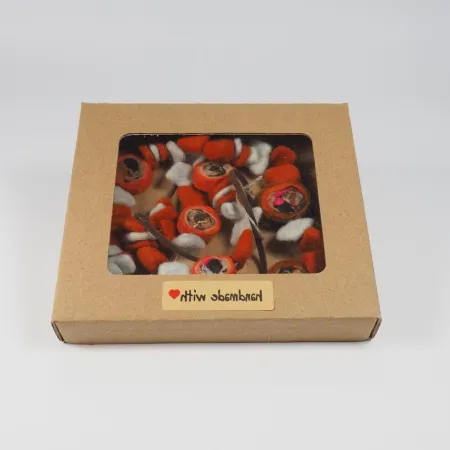 Filcowy koral naszyjnik Pomarańczowy melanż