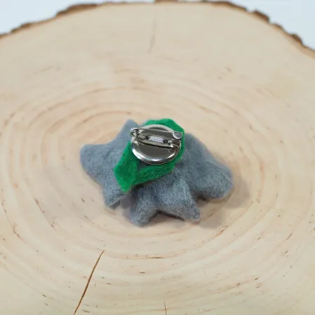 Damska broszka filcowa kwiat Szary