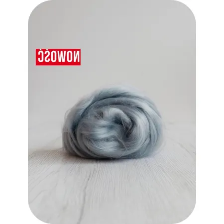 Czesanka wiskozy do filcowana SZARY METALIK