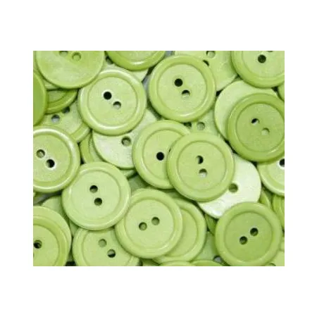 Guziki dwudziurkowe plastykowe 20 mm JASNY ZIELONY