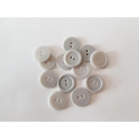 Guziki dwudziurkowe plastykowe 20 mm JASNY SZARY