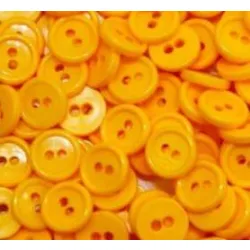 Guziki dwudziurkowe plastykowe 10 mm ŻÓŁTY