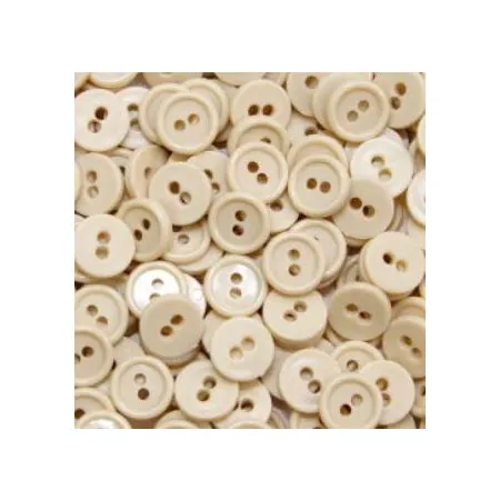 Guziki dwudziurkowe plastykowe 10 mm BEŻOWY