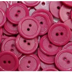 Guziki dwudziurkowe plastykowe 20 mm CIEMNY RÓŻ